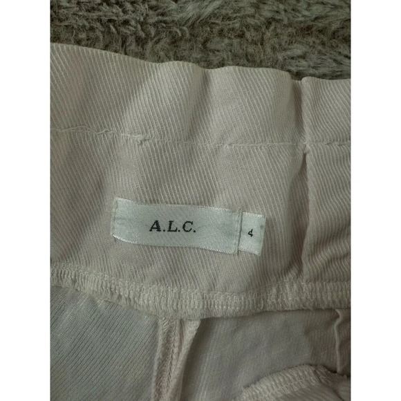 A.L.C. Coburn Tapered Paperbag High Waist Pants Linen Blend Morganite Pink 4 - Picture 13 of 16